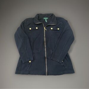 Ralph Lauren Navy Pea Coat with Gold Hardware